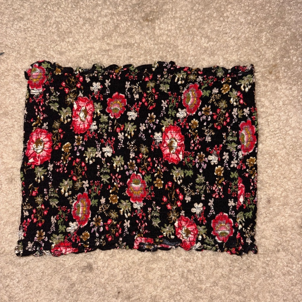 Floral Black Top